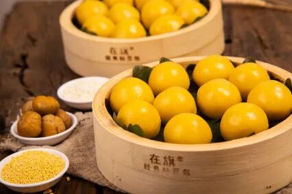 黄米红豆馅黏豆包