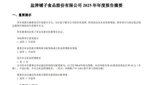 盐津铺子发布2025年业绩报告，净利润同比增长16.95%